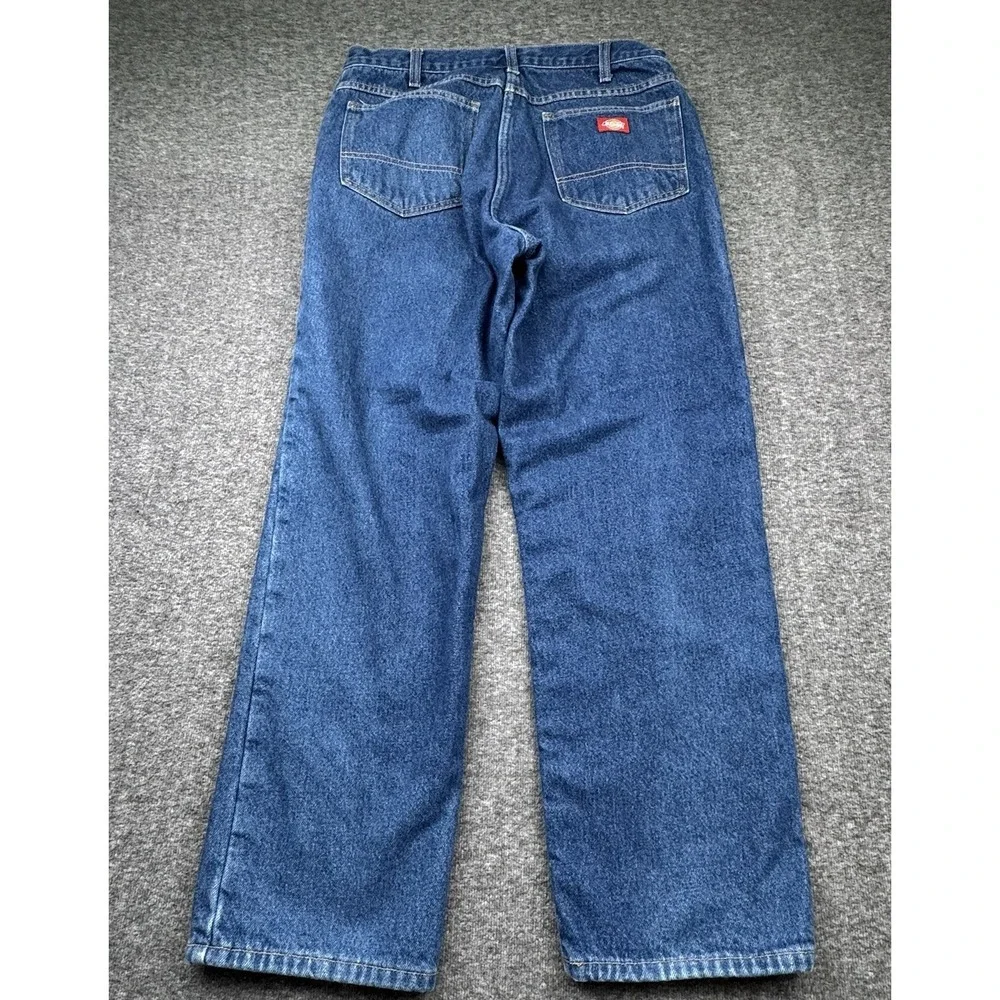 Dickies Jeans Flannel Lined‎ Relaxed Straight Jeans Mens Sz 34x30 Lumberjack